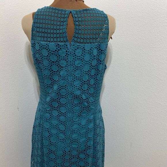 Tory Burch Hallie Broderie Anglaise A-Line Honeycomb Lace Dress No Size Tag - Picture 6 of 8